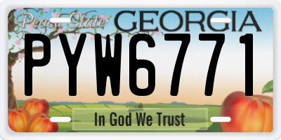 GA license plate PYW6771