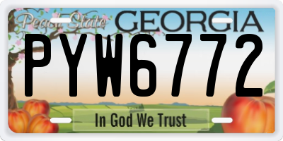 GA license plate PYW6772