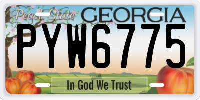 GA license plate PYW6775