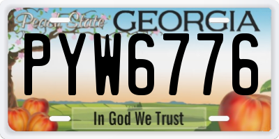 GA license plate PYW6776
