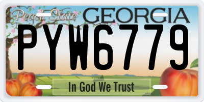 GA license plate PYW6779