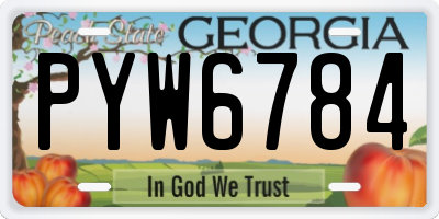 GA license plate PYW6784