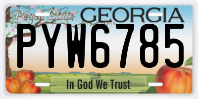 GA license plate PYW6785