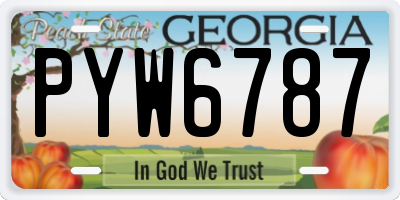 GA license plate PYW6787