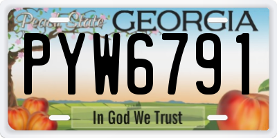 GA license plate PYW6791