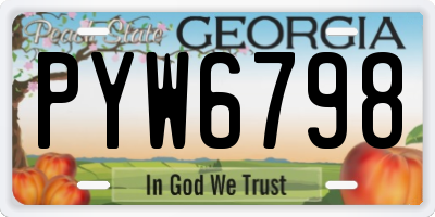 GA license plate PYW6798