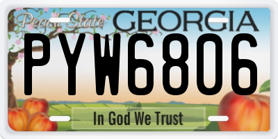 GA license plate PYW6806