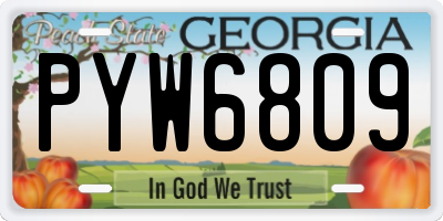 GA license plate PYW6809