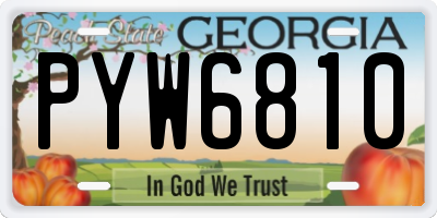 GA license plate PYW6810
