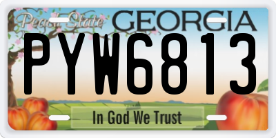 GA license plate PYW6813