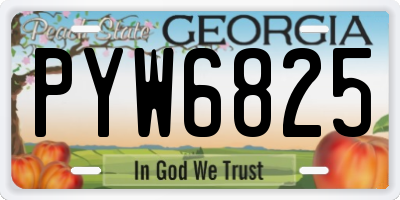 GA license plate PYW6825