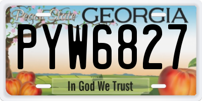 GA license plate PYW6827
