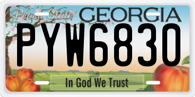 GA license plate PYW6830