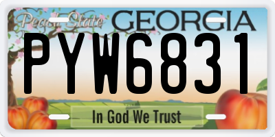 GA license plate PYW6831
