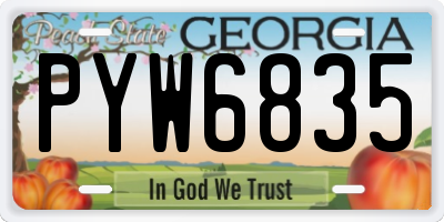 GA license plate PYW6835