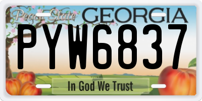 GA license plate PYW6837