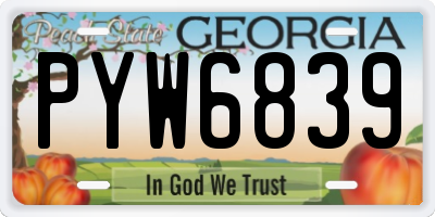 GA license plate PYW6839