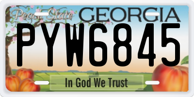 GA license plate PYW6845