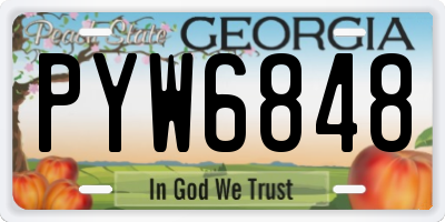 GA license plate PYW6848