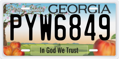 GA license plate PYW6849