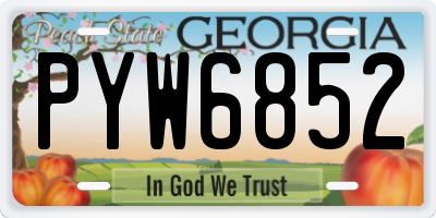 GA license plate PYW6852