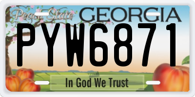 GA license plate PYW6871