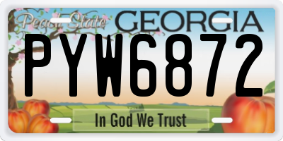 GA license plate PYW6872