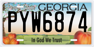 GA license plate PYW6874