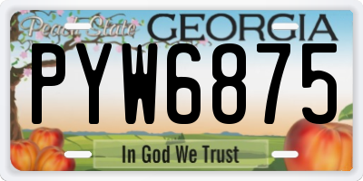 GA license plate PYW6875