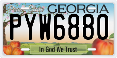 GA license plate PYW6880