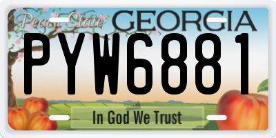 GA license plate PYW6881