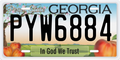 GA license plate PYW6884
