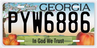 GA license plate PYW6886