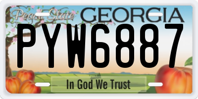 GA license plate PYW6887