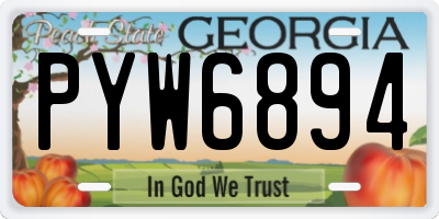 GA license plate PYW6894