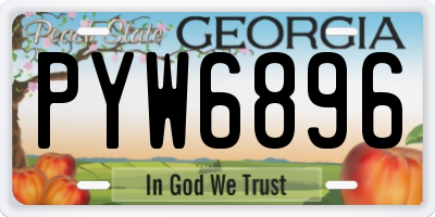 GA license plate PYW6896