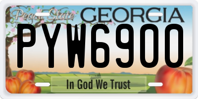 GA license plate PYW6900