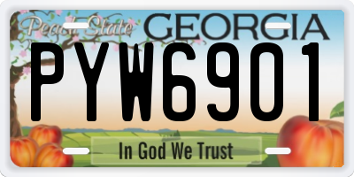 GA license plate PYW6901