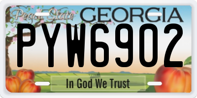 GA license plate PYW6902