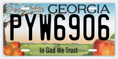 GA license plate PYW6906