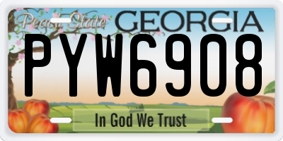 GA license plate PYW6908