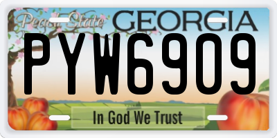 GA license plate PYW6909