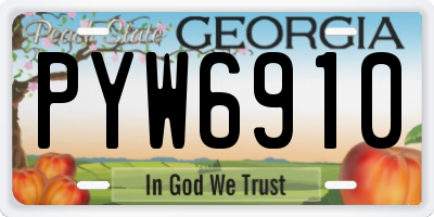 GA license plate PYW6910