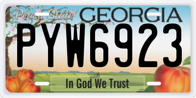 GA license plate PYW6923