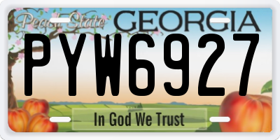 GA license plate PYW6927