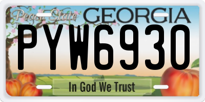 GA license plate PYW6930