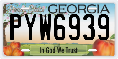 GA license plate PYW6939