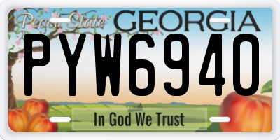 GA license plate PYW6940