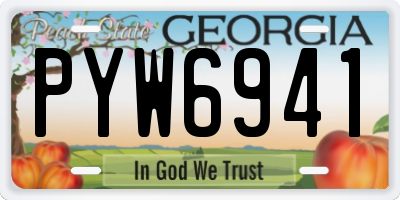 GA license plate PYW6941