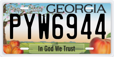 GA license plate PYW6944